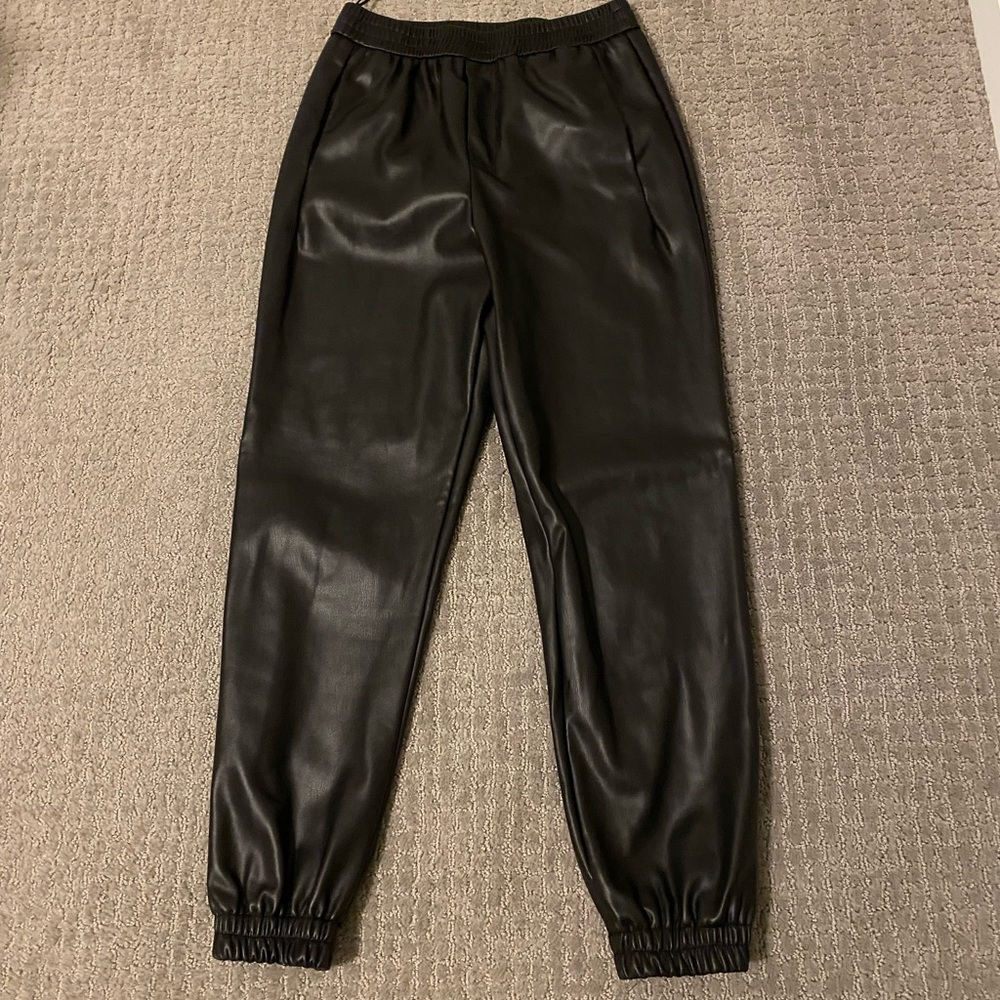 Zara faux leather joggers | size small | barely worn